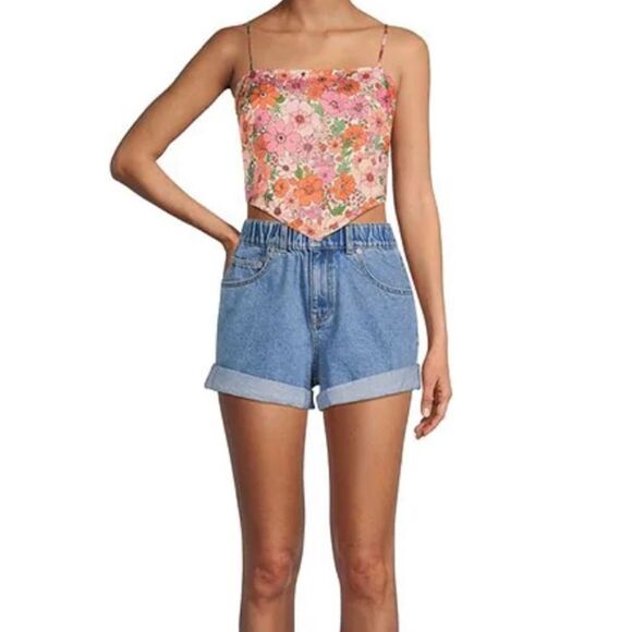 Floral Cathy Square Neck Sleeveless Back Detail Scarf Top - Picture 1 of 3